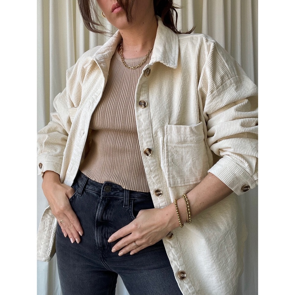 GALA CORDUROY SHIRT — In Ivory - Picture 3 of 8
